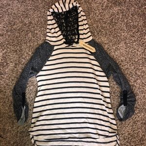 🆕🆕🆕 Striped Hoodie with Lace